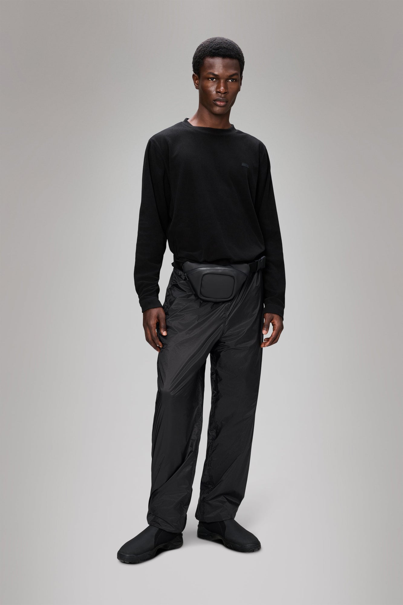 RAINS Addis Fleece Crewneck Black Crew Neck