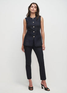 navy pinstripe
