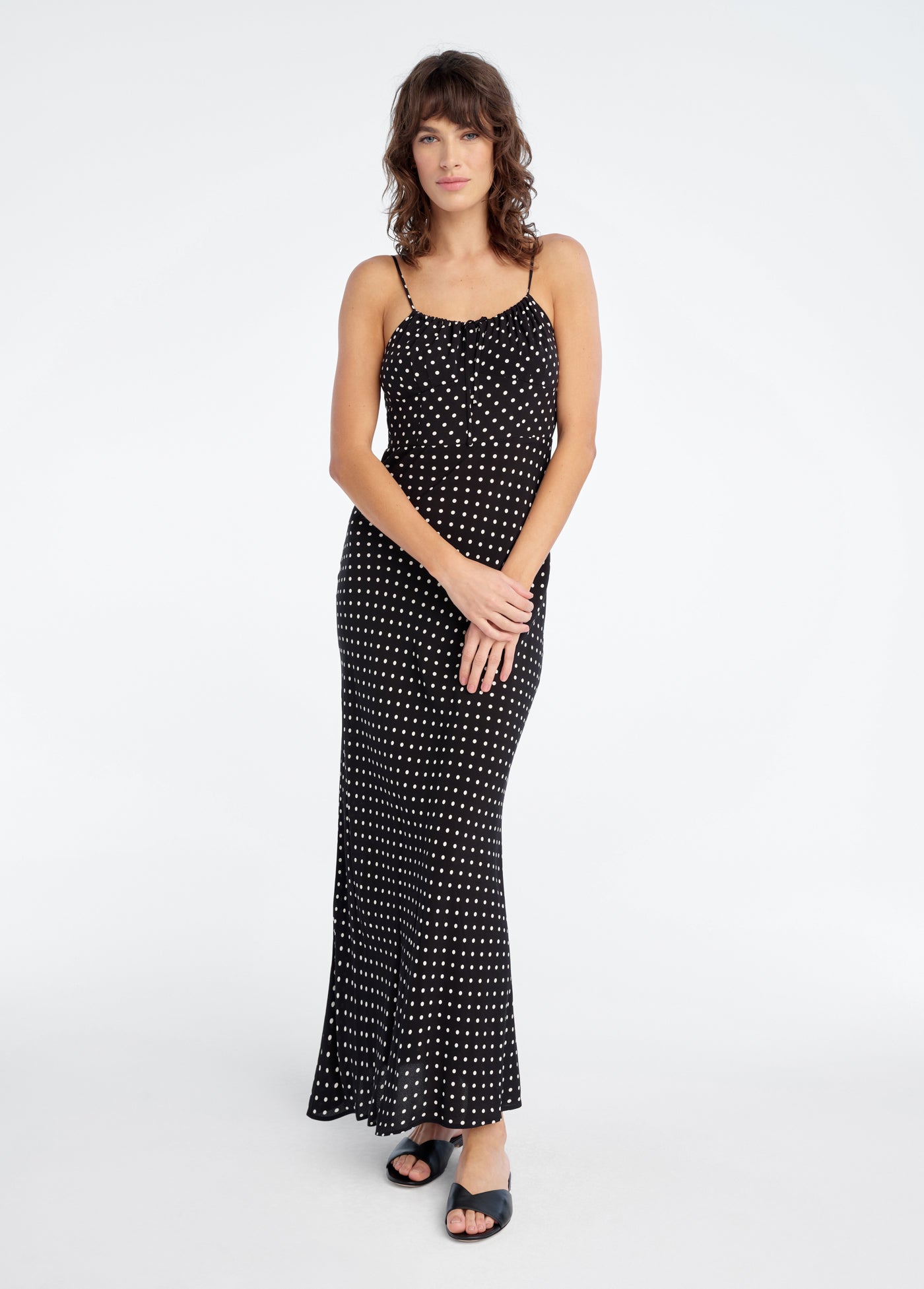 black ivory ditsy dot