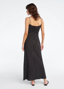 black ivory ditsy dot