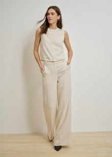 cream pinstripe