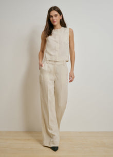 cream pinstripe
