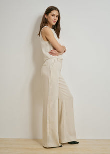cream pinstripe