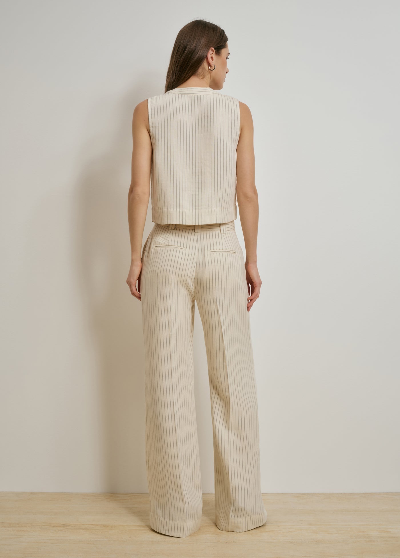 cream pinstripe
