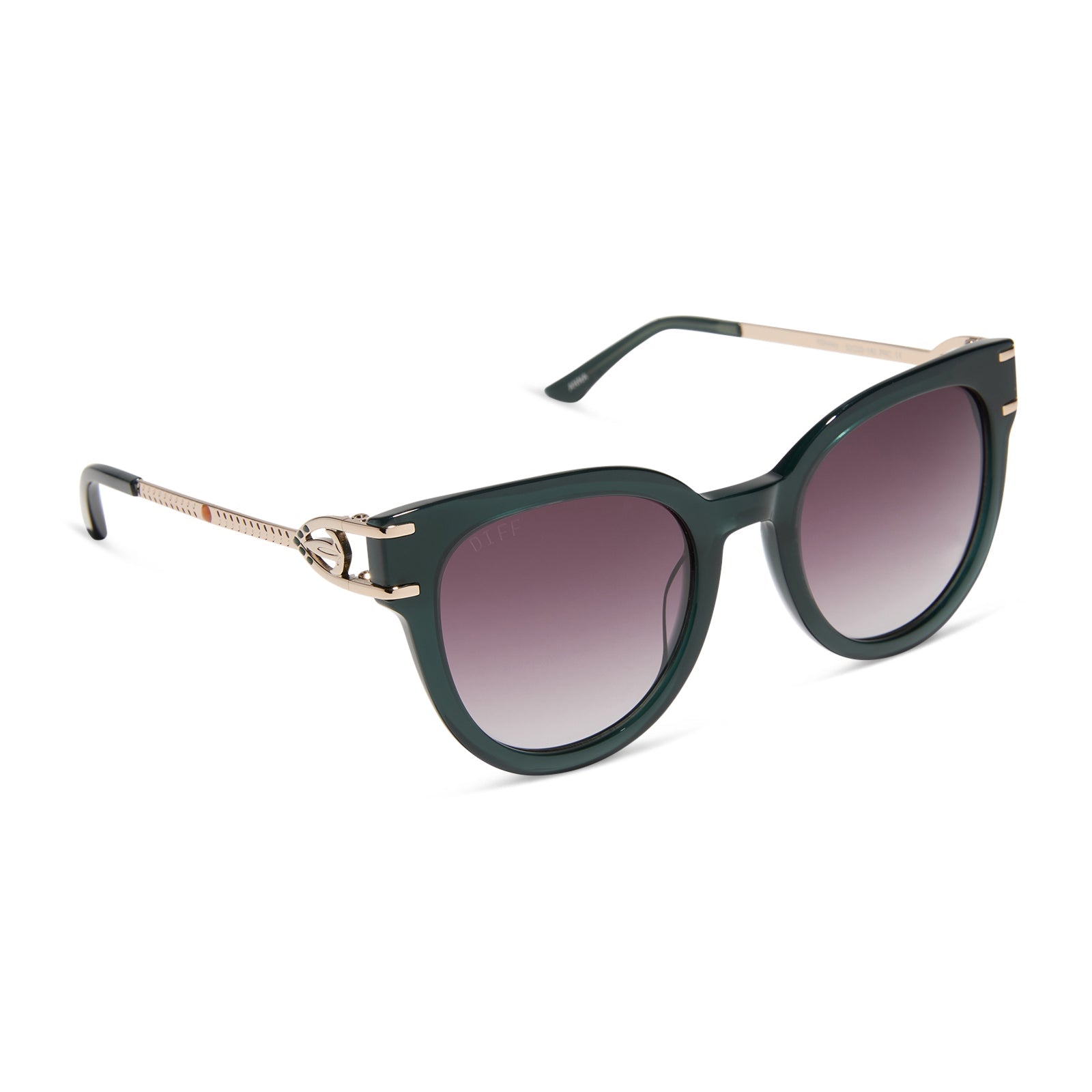 Womens | Anna Sunglasses | Rich Emerald | Royal Purple Gradient Lenses