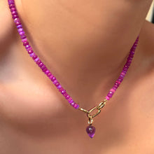 Fuchsia Faceted Opal Necklace