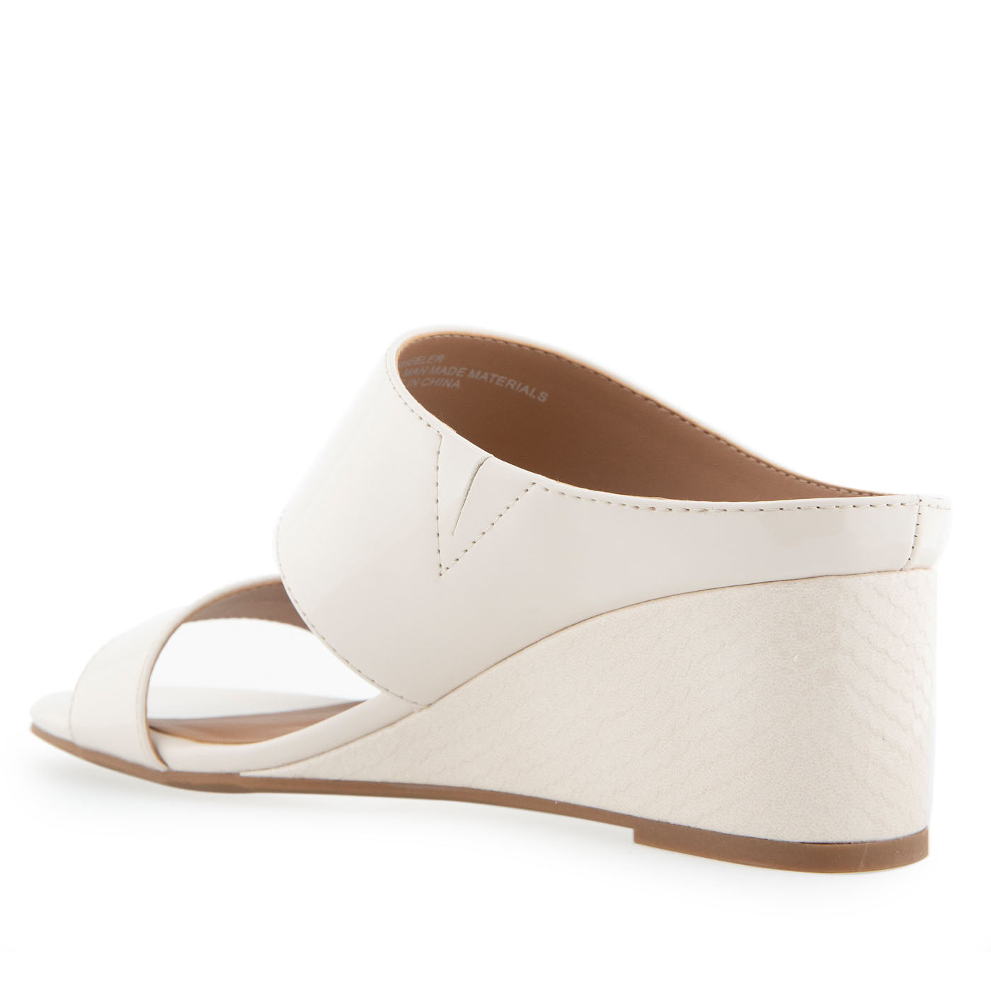 Wheeler Sandal Wedge | Eggnog Faux Patent
