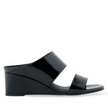Wheeler Sandal Wedge | Black Faux Patent