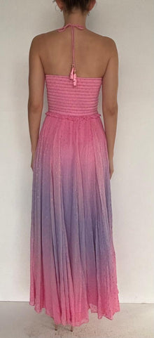 Halter Neckline Long Dress | Pink/Purple