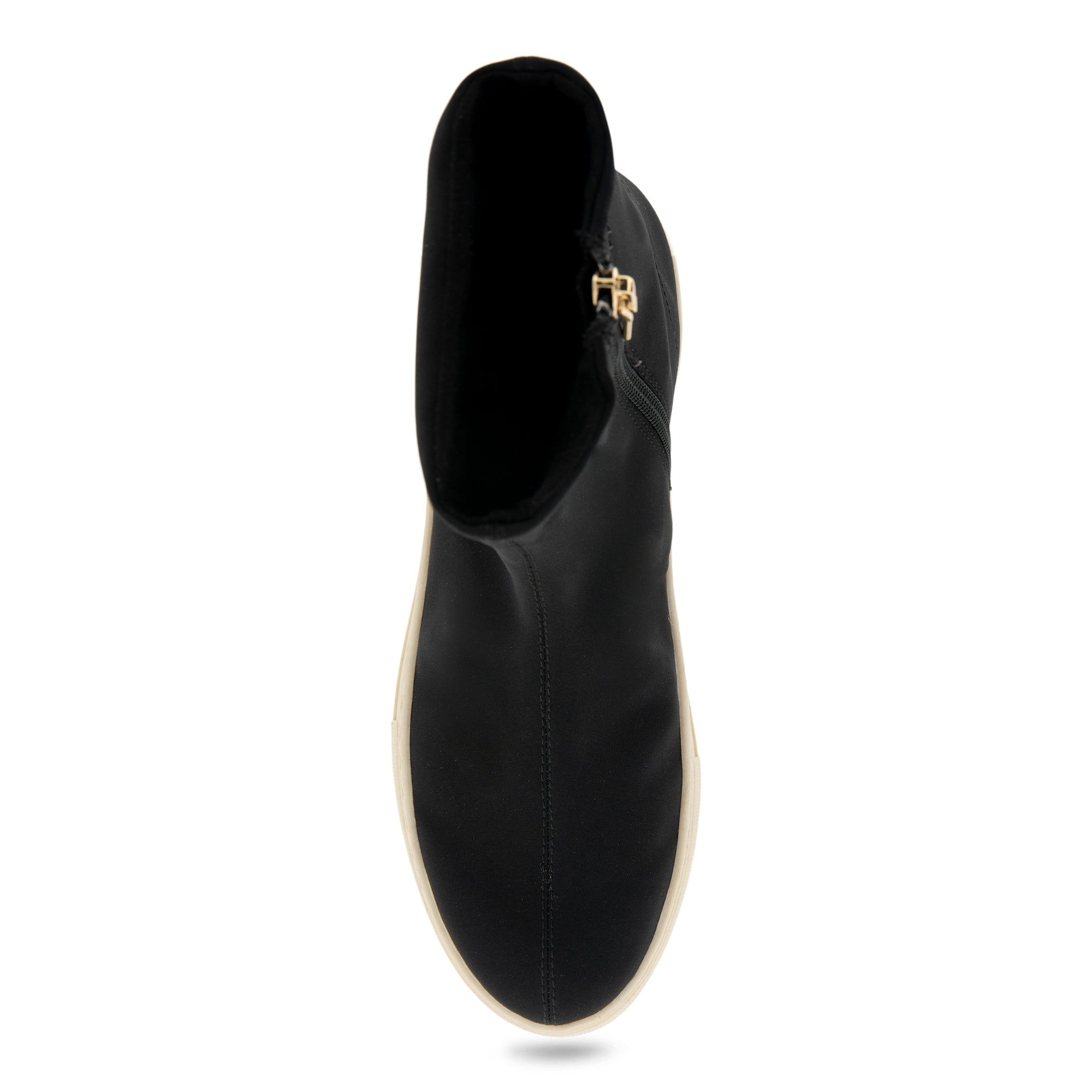 Blaise Bootie Flatform | Black Stretch Gaberdine