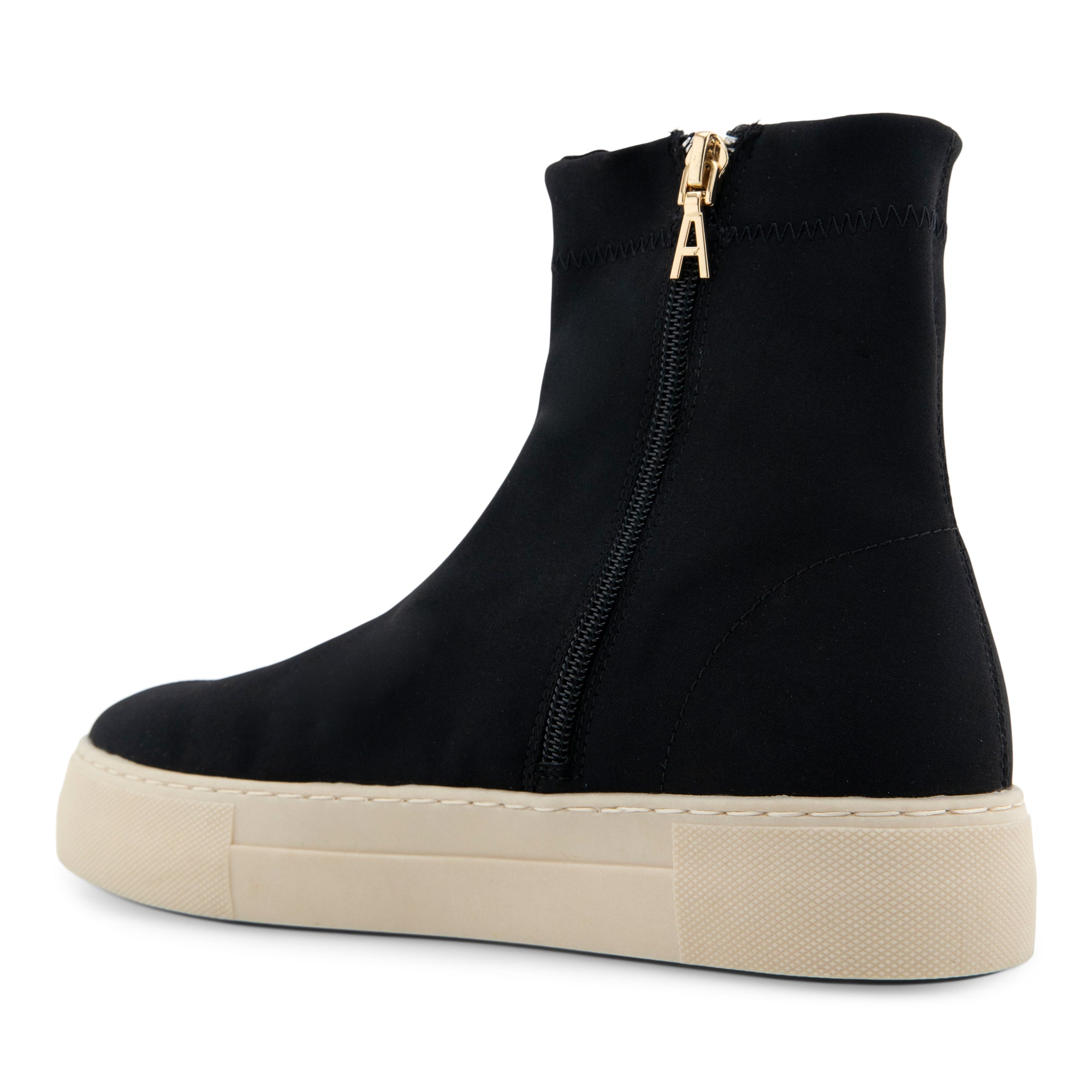 Blaise Bootie Flatform | Black Stretch Gaberdine