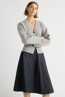 Mali | Hyejin A-Line Denim Skirt in Size Small