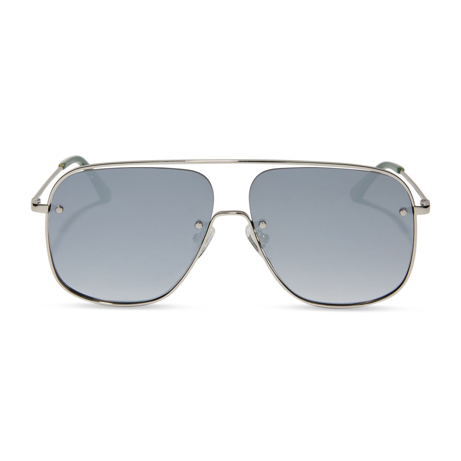 Womens | Cynthia Sunglasses | Silver | Grey Gradient With Silver Flash Polarized Lenses
