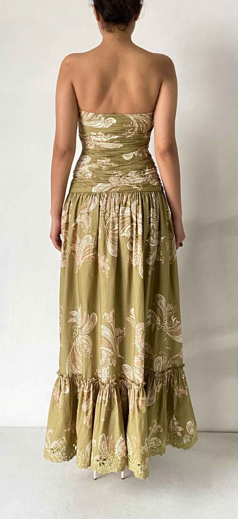 Strapless Long Dress | Olive