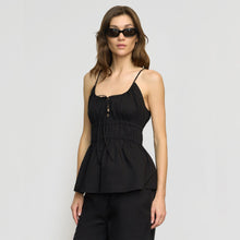 Jamila Organic Cotton Ruched Cami | Black