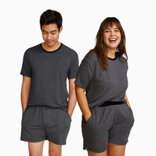 Modal French Terry Lounge Tee | Gray/Black