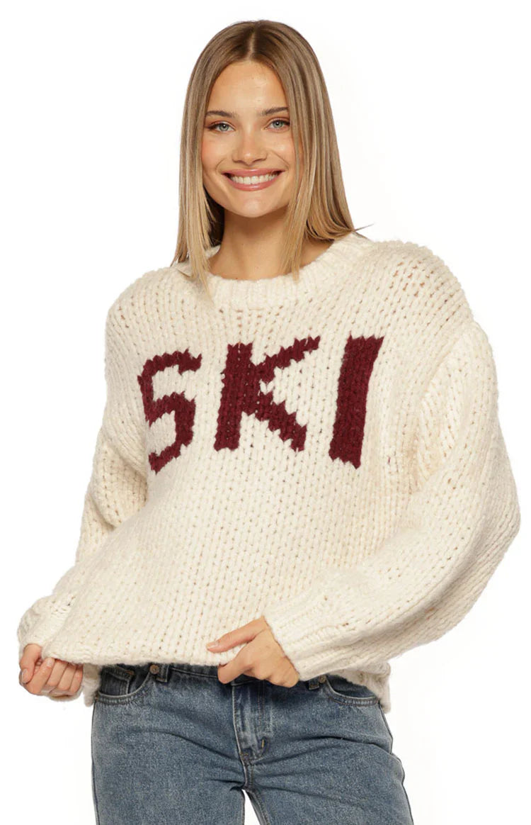 Jasmine Ski Jacquard Chunky Knit Sweater | Cream