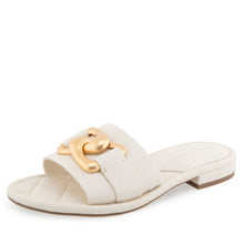Big Charm Sandal Flat | Eggnog Faux Soft Nappa
