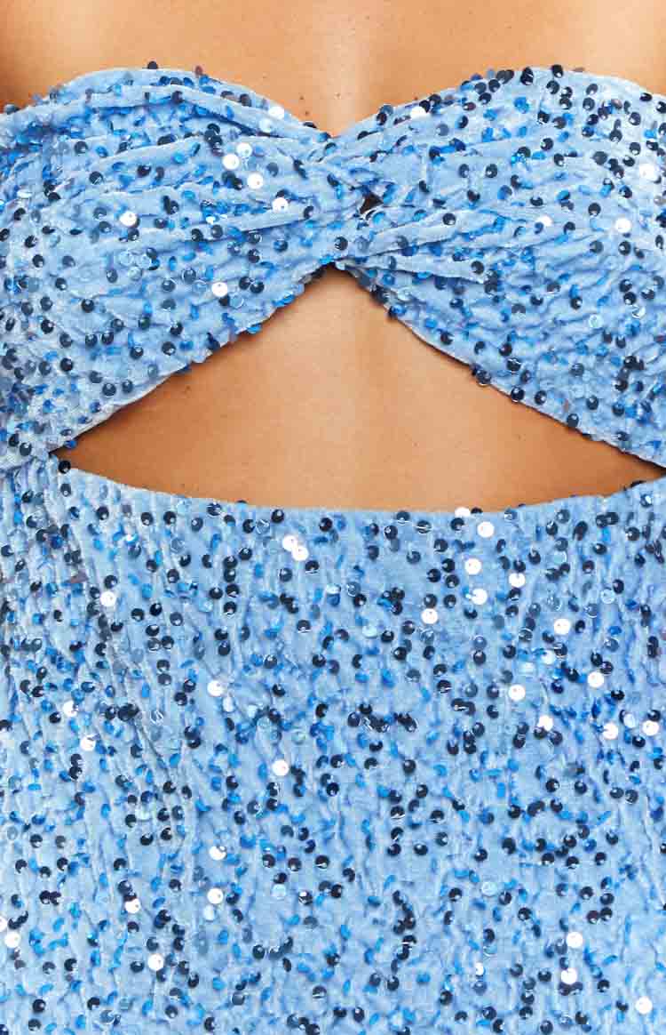 Kendra Sequin Strapless Mini Dress | Blue