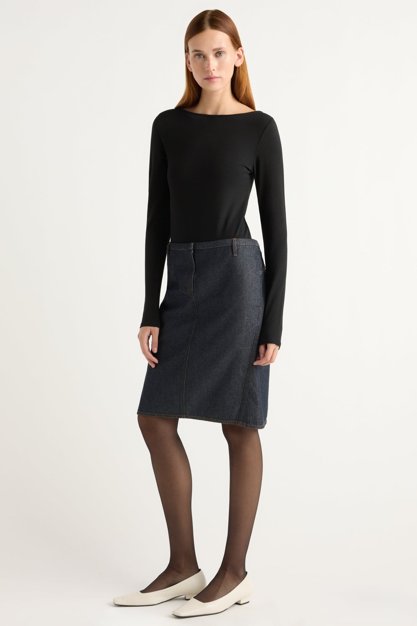 Kelsey | Lainey Organic-Cotton Slit-Neck Tee in Size Small