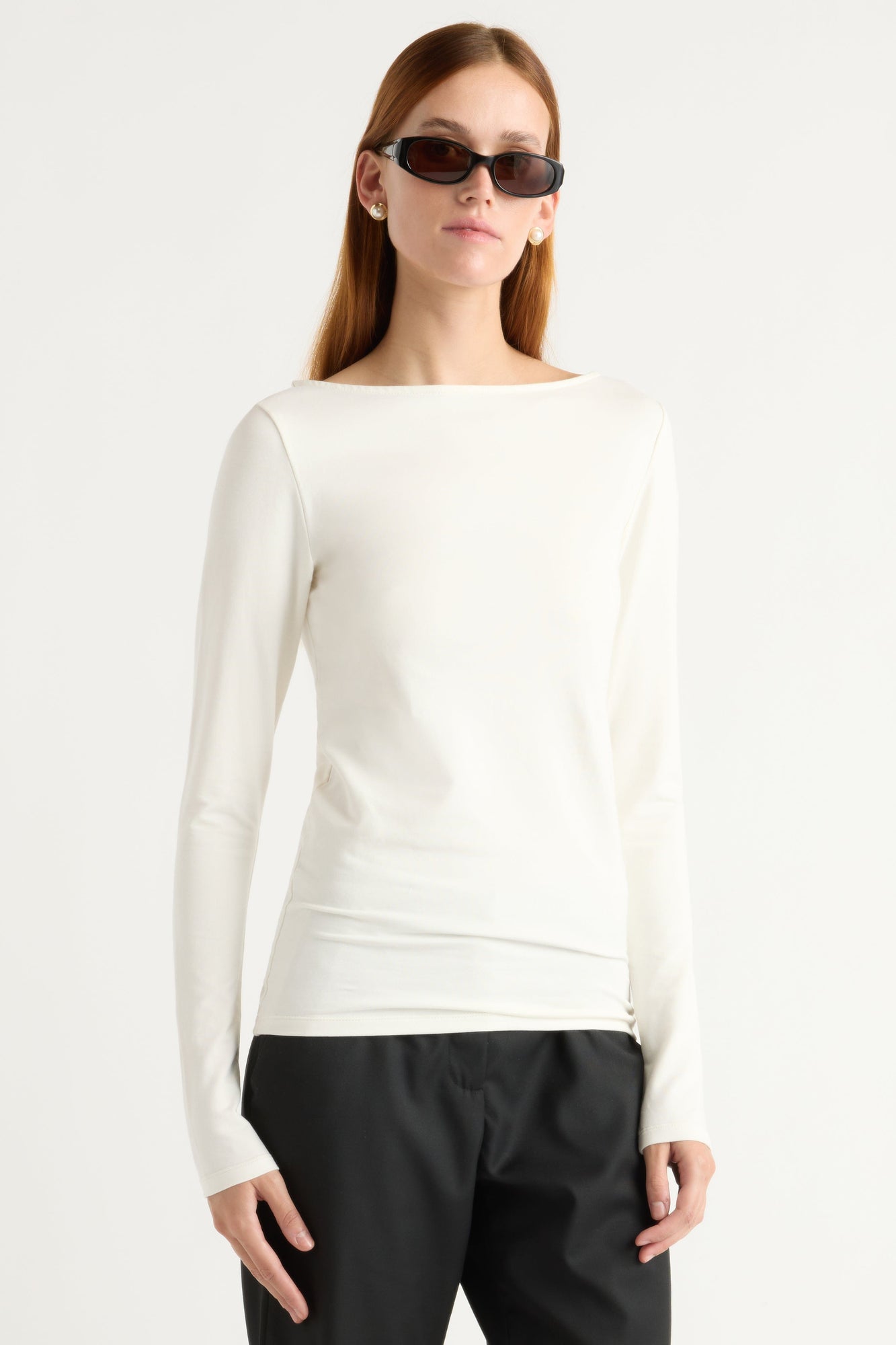 Kelsey | Lainey Organic-Cotton Slit-Neck Tee in Size Small