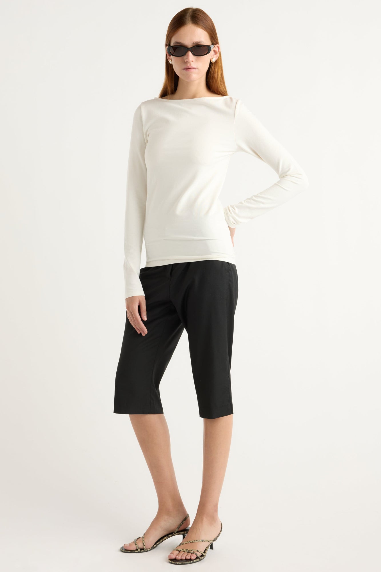 Kelsey | Lainey Organic-Cotton Slit-Neck Tee in Size Small