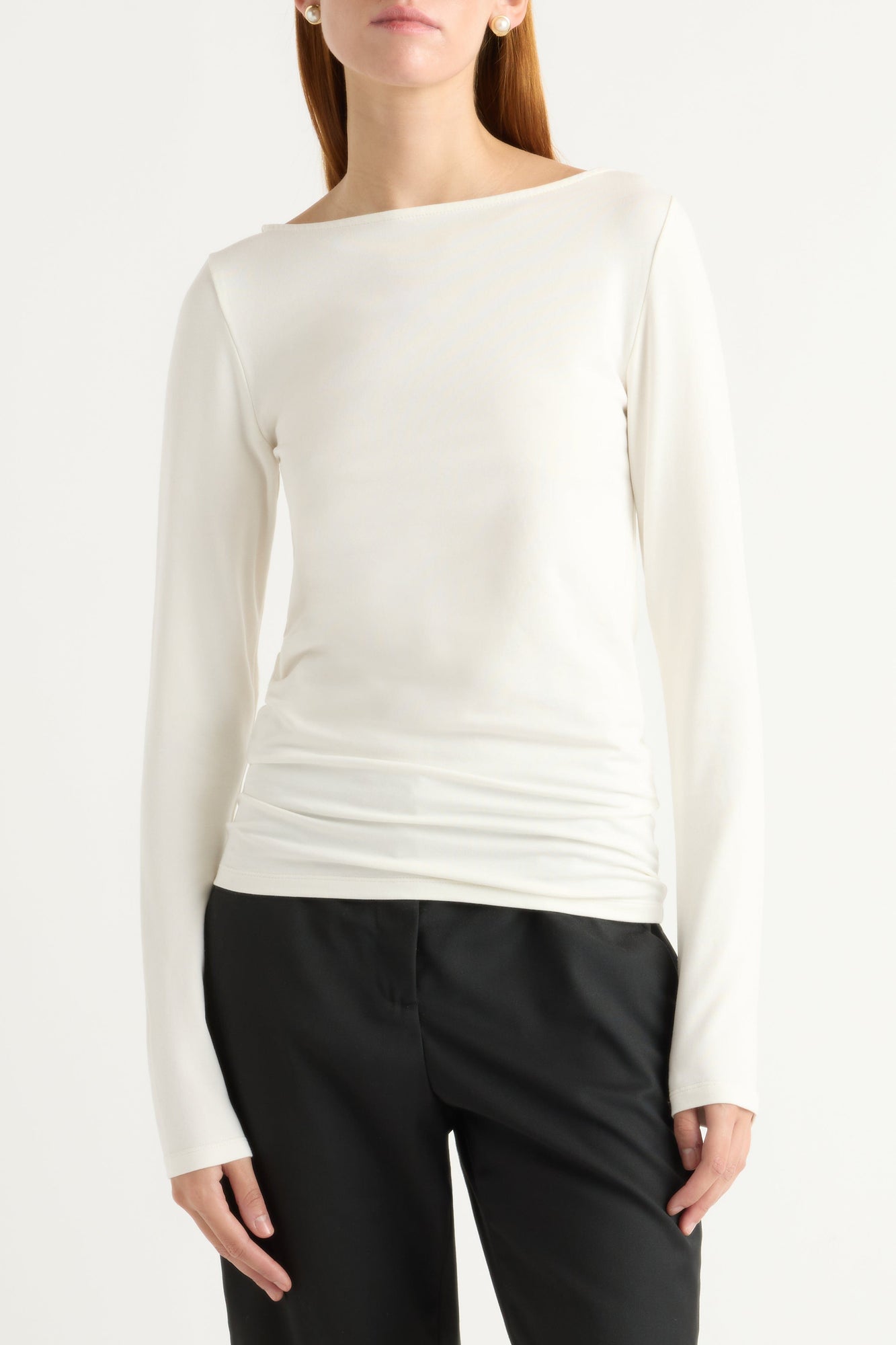 Kelsey | Lainey Organic-Cotton Slit-Neck Tee in Size Small