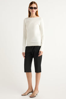 Kelsey | Lainey Organic-Cotton Slit-Neck Tee in Size Small