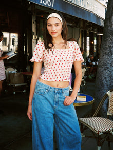 Toni Smocked Puff Sleeve Top | Scarlett Dot