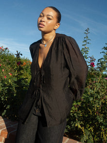 Meera Blouse | Black Organza