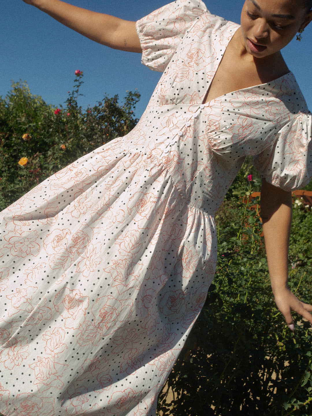 Elizabeth Dress | Rose White Dot