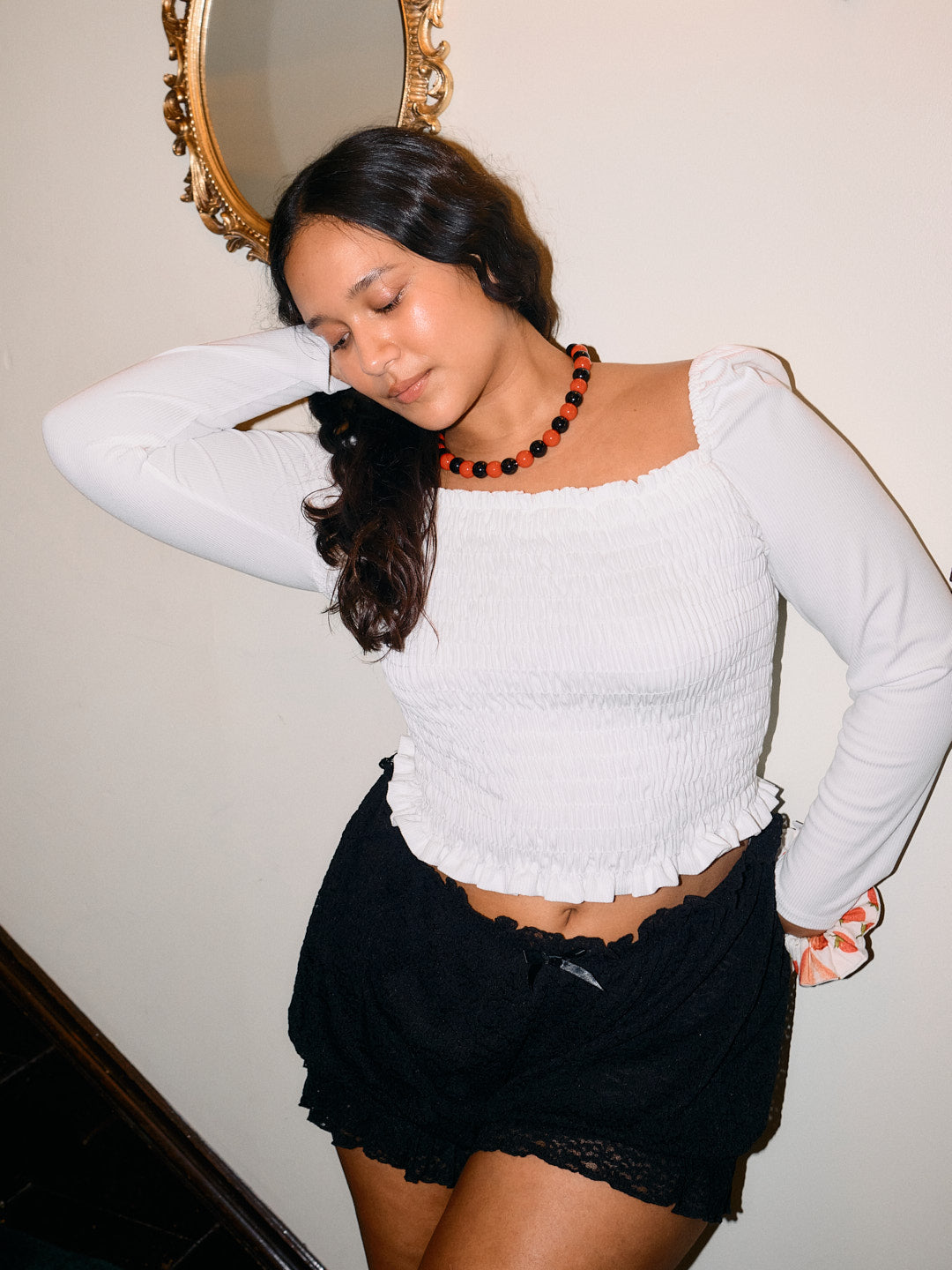 Sophie Smocked Longsleeve | Ivory