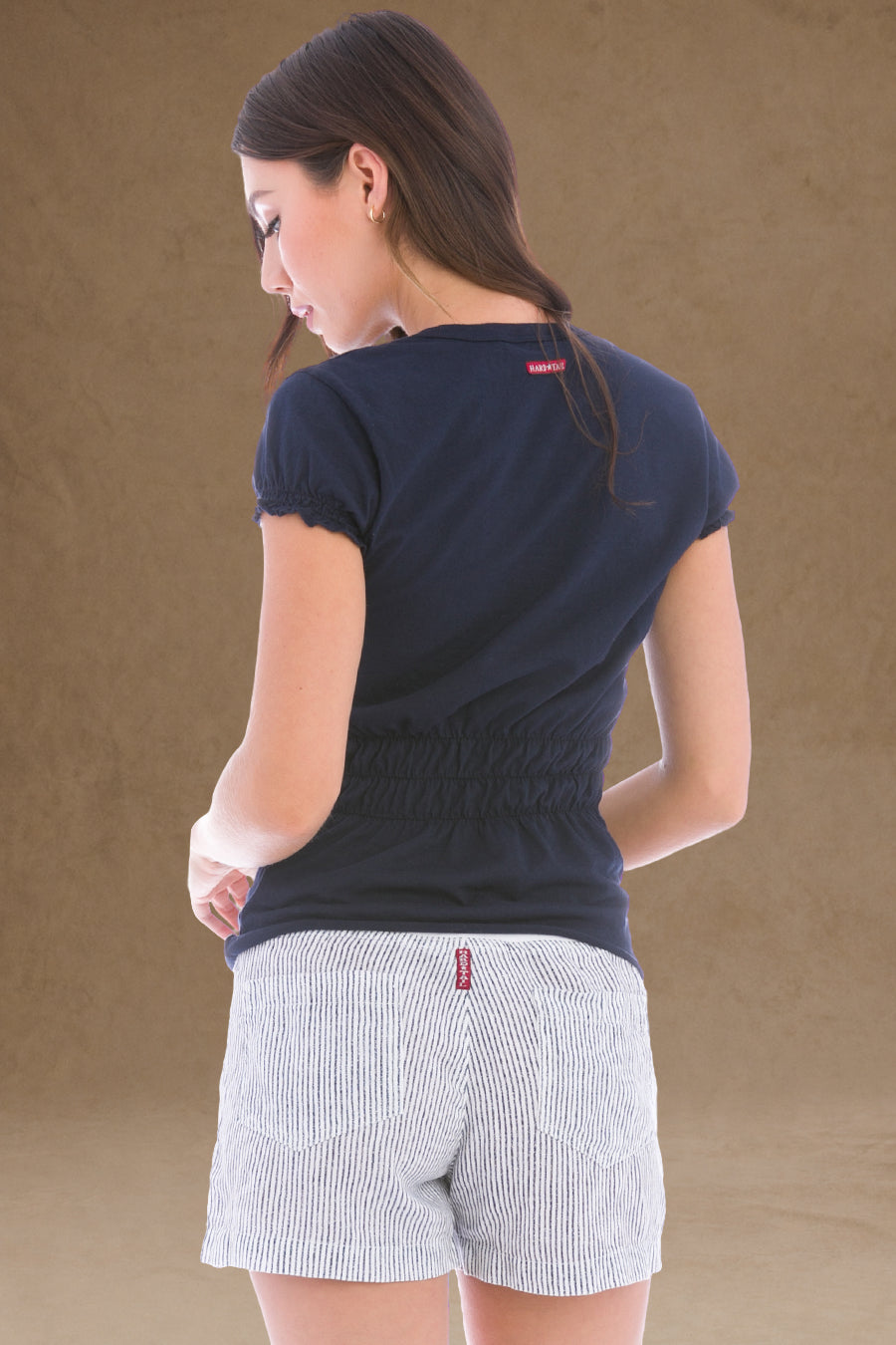 Women | Short Sleeve Ruched Back Tee | Past Midnight