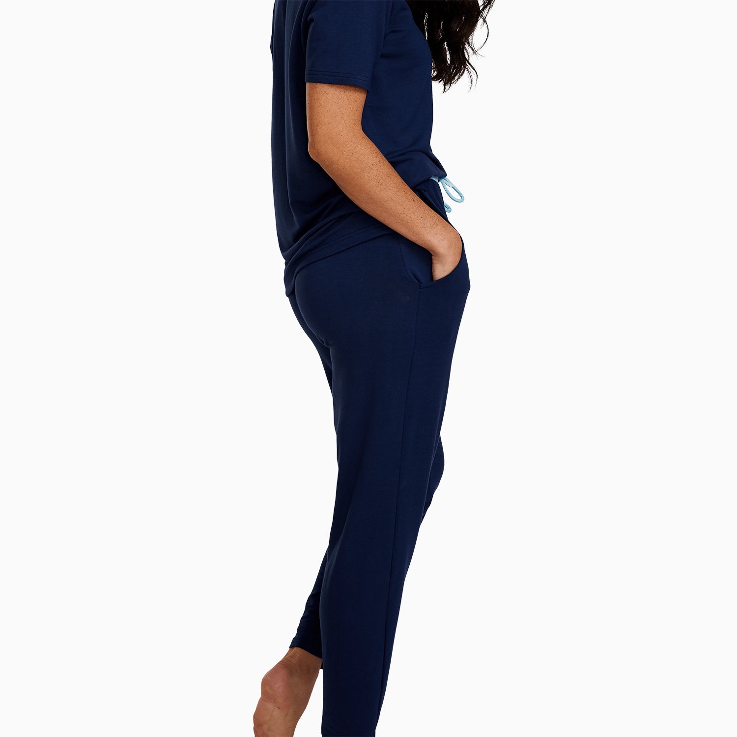 Modal French Terry Lounge Pants | Navy/Mint
