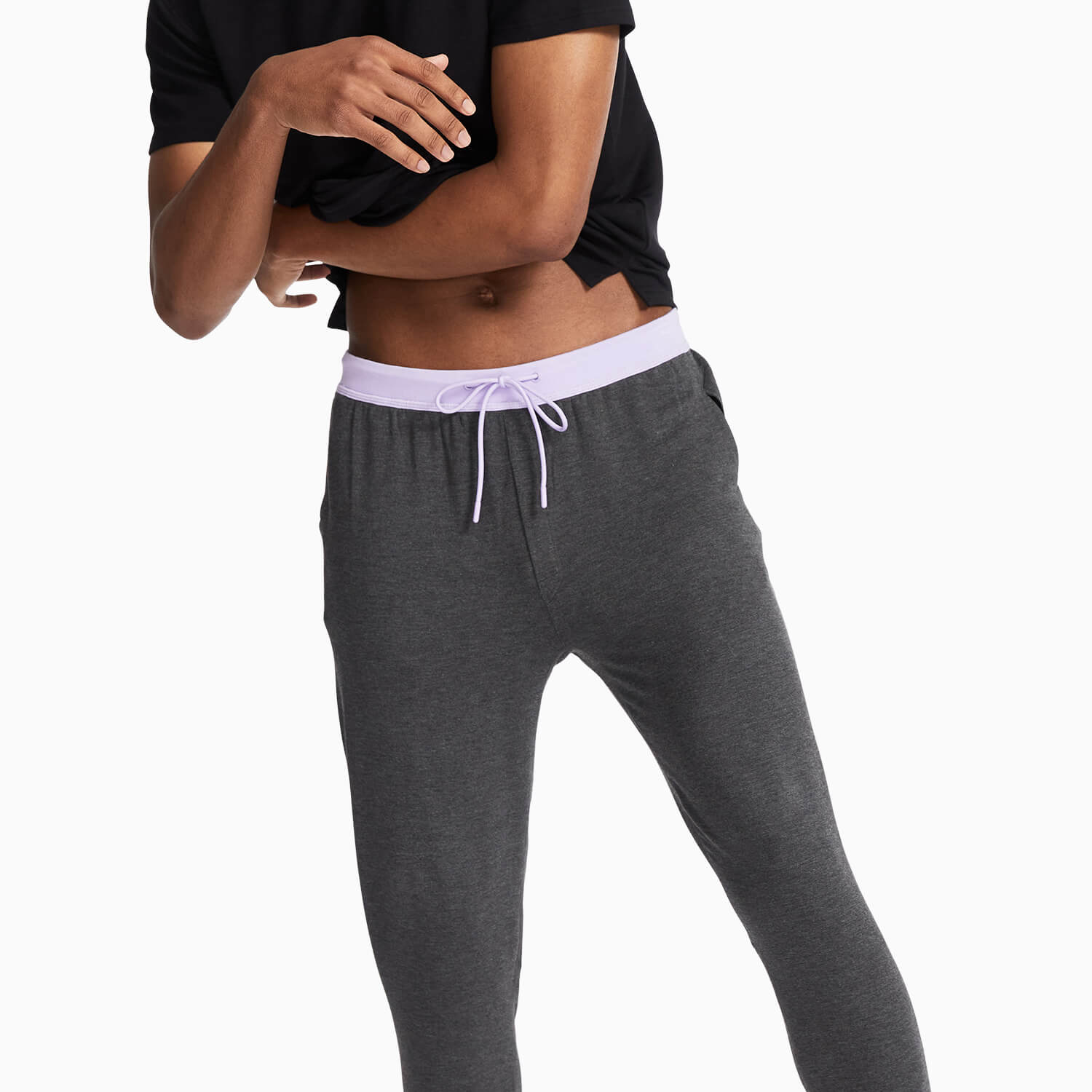 Modal French Terry Lounge Pants | Gray/Lavender
