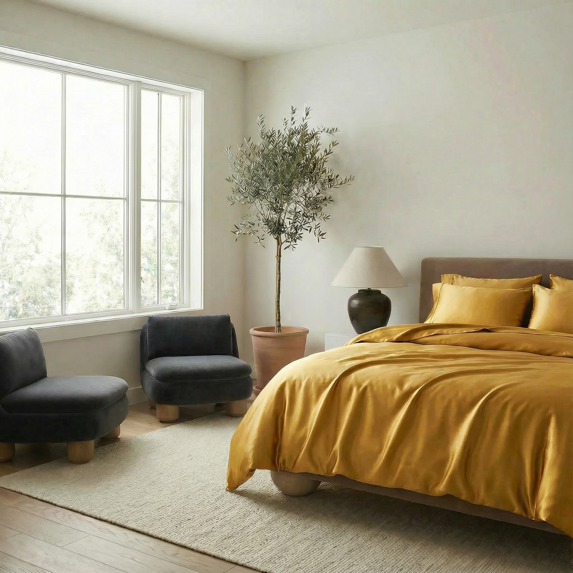 Luxe Bamboo Duvet Cover, King/Cal King | Brass
