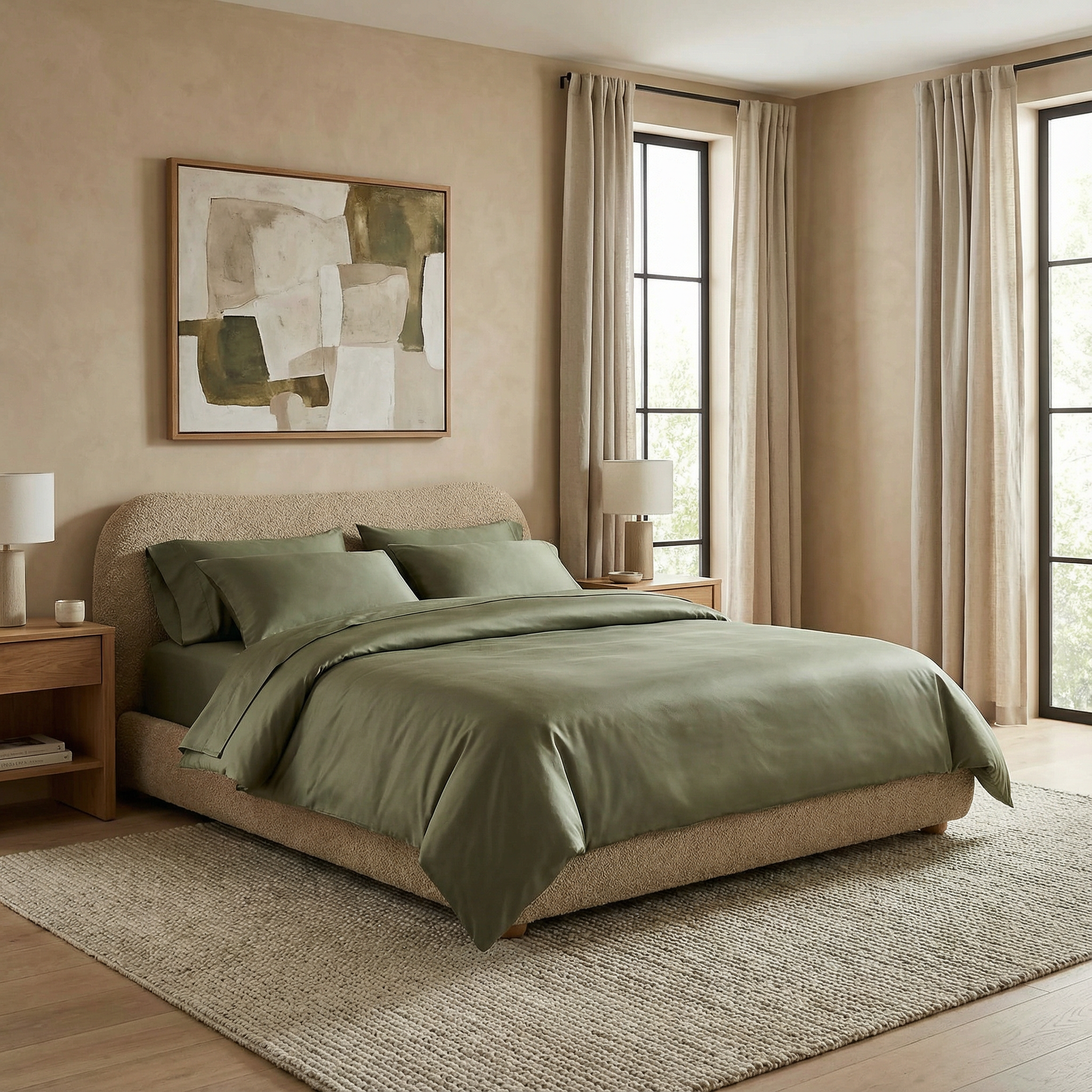 Luxe Bamboo Duvet Cover, King/Cal King | Fern