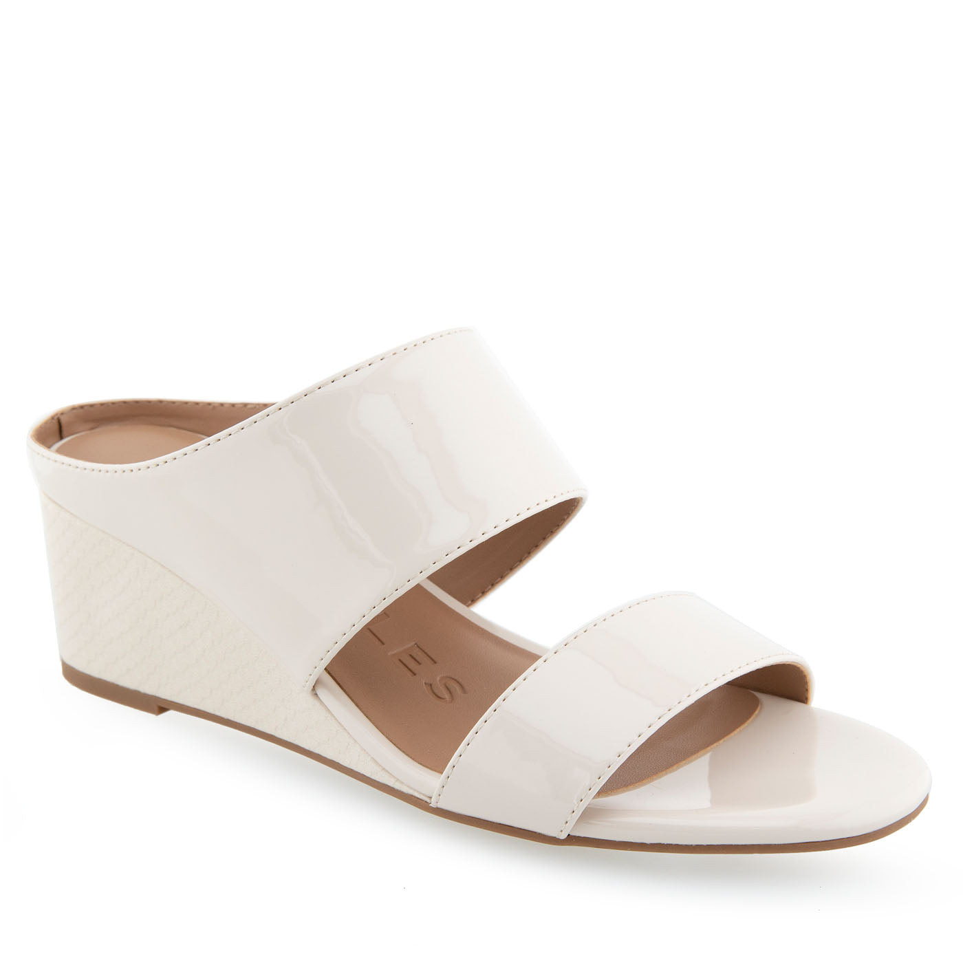 Wheeler Sandal Wedge | Eggnog Faux Patent