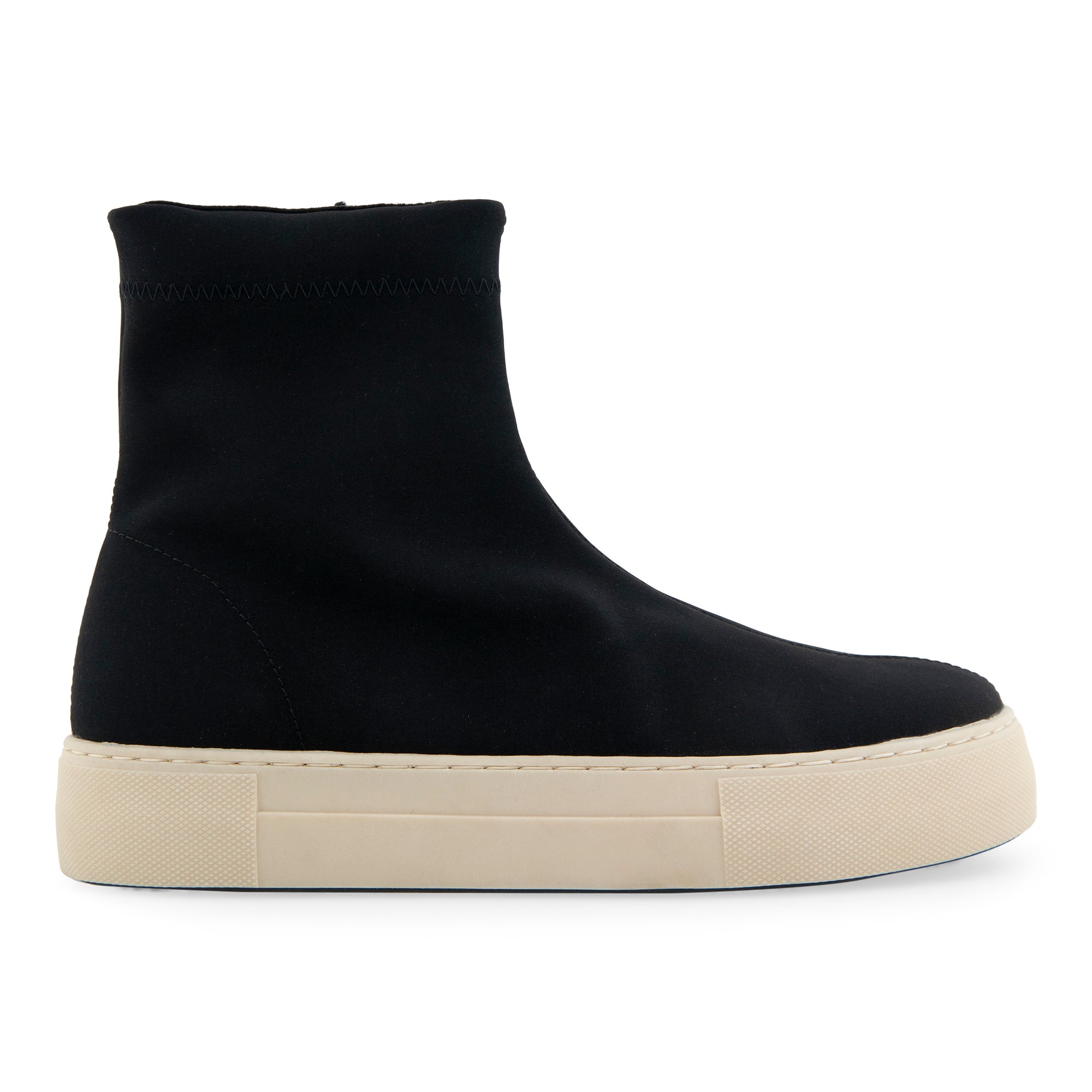 Blaise Bootie Flatform | Black Stretch Gaberdine