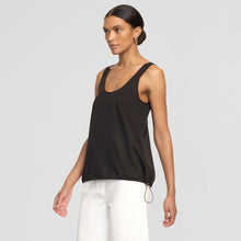 Miller Drawstring-Hem Tencel-Blend Tank | Black