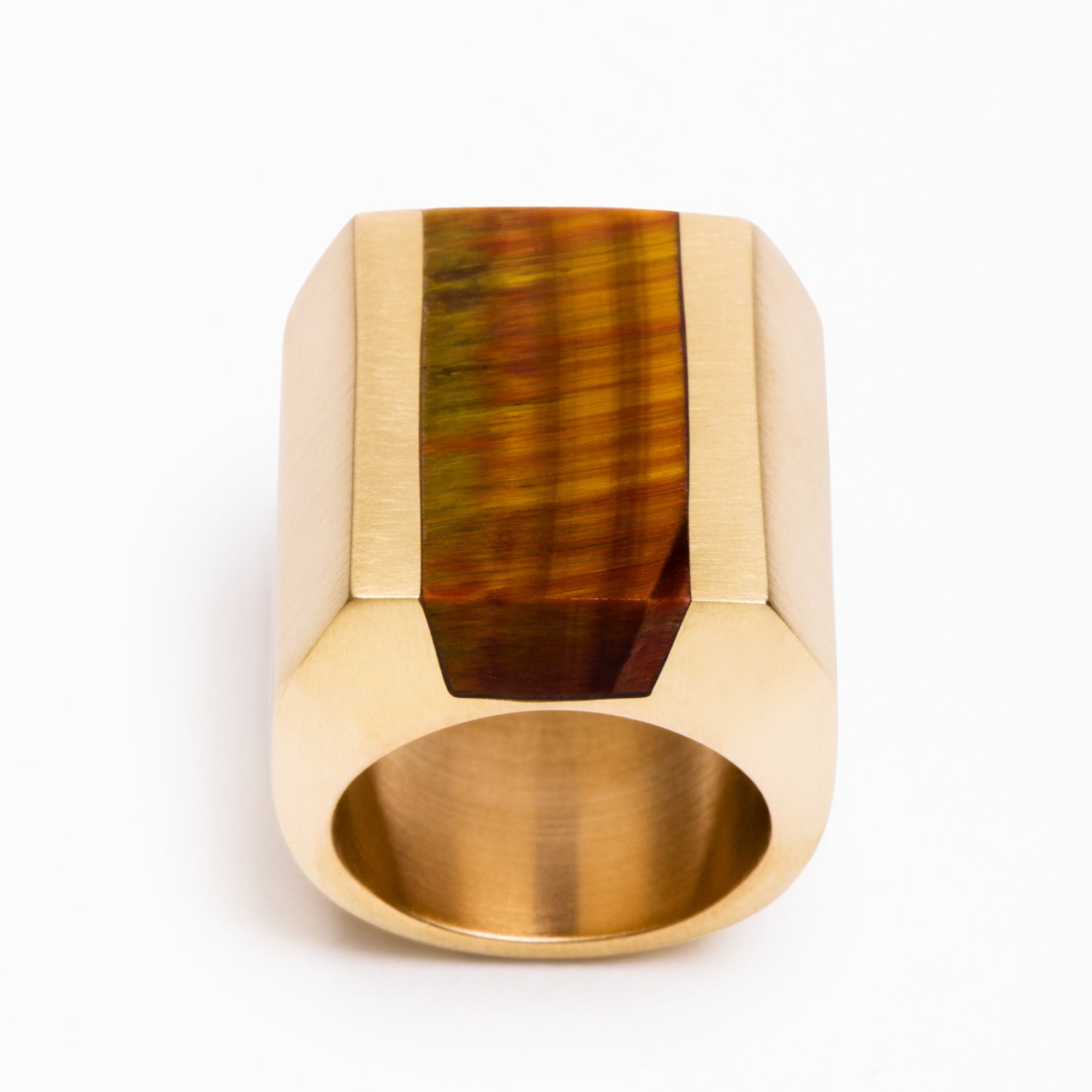 Deckard Ring | Recycled Brass | Tiger's Eye