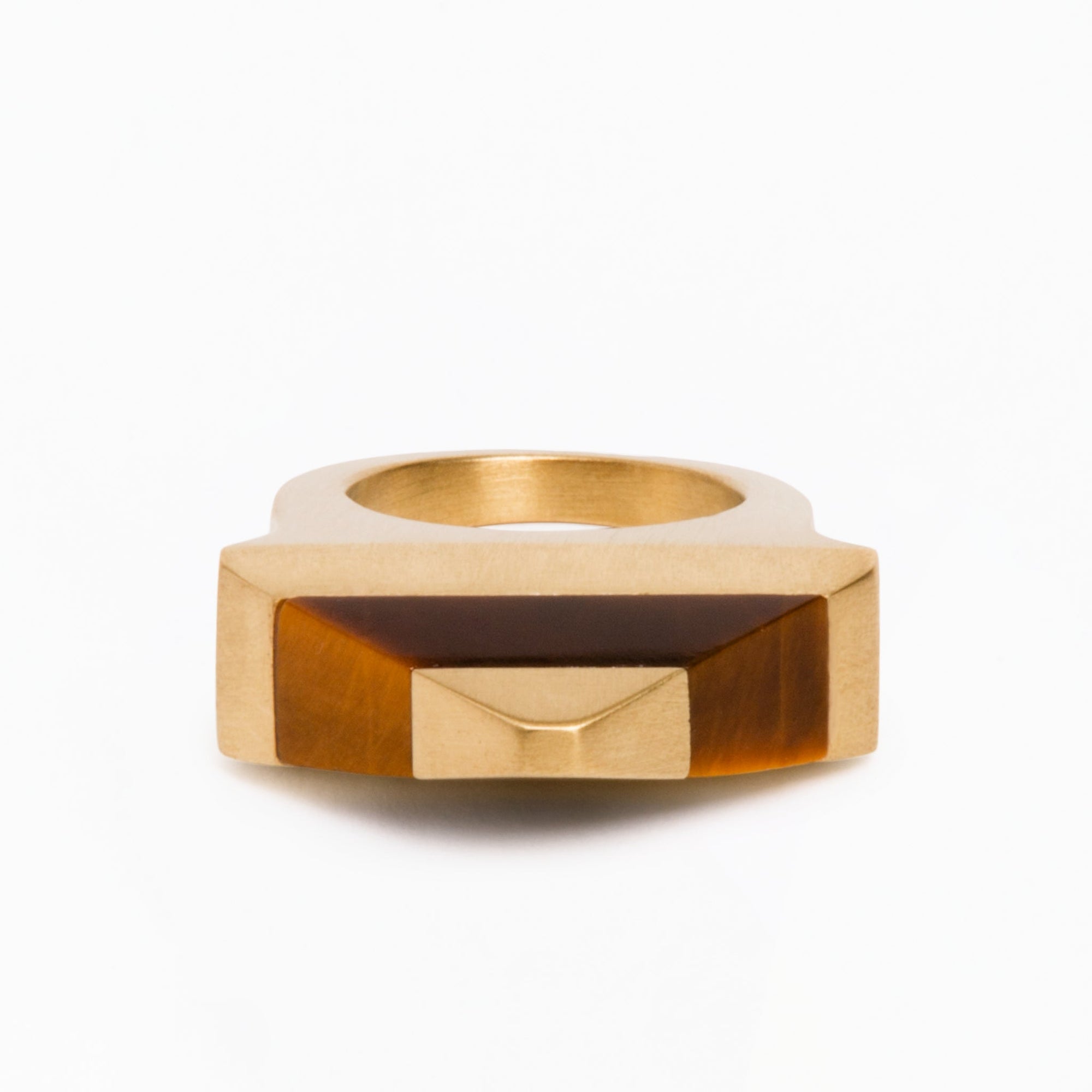 Pris Ring | Recycled Brass | Tiger's Eye