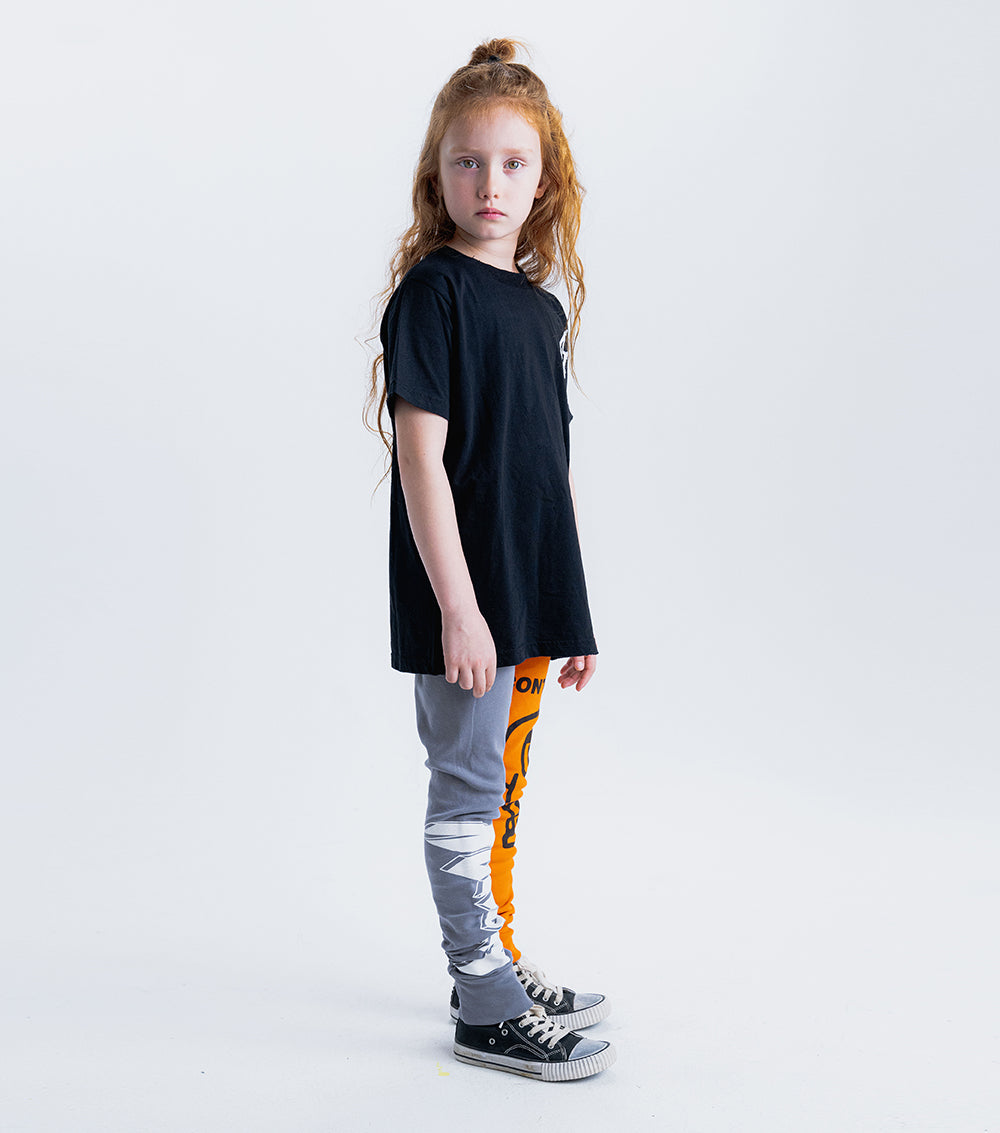 Girl | 1/2 & 1/2 Leggings | Concrete x Orange Sun