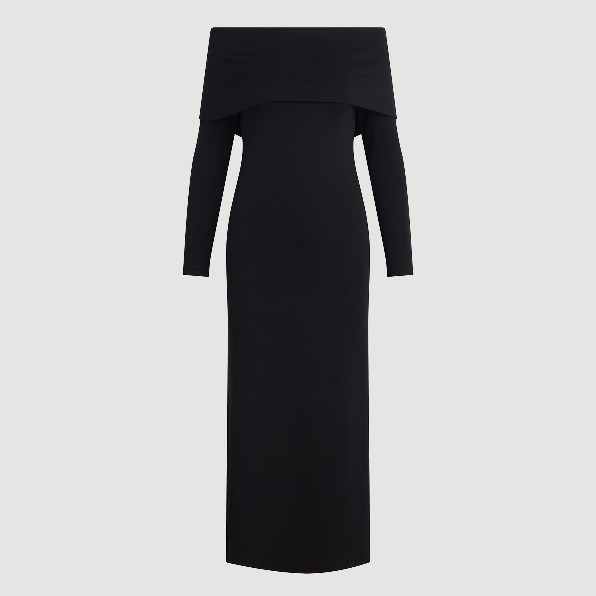 Morgan Split Foldover Jersey Dress (Petite) | Black