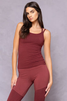 Women | Mini Tonal Stripe Cut Out Tank | Wine Not