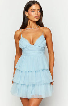 Nadine Tulle Mini Dress | Blue
