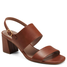 Emmex Sandal Block Heel | Dark Tan Faux Calf