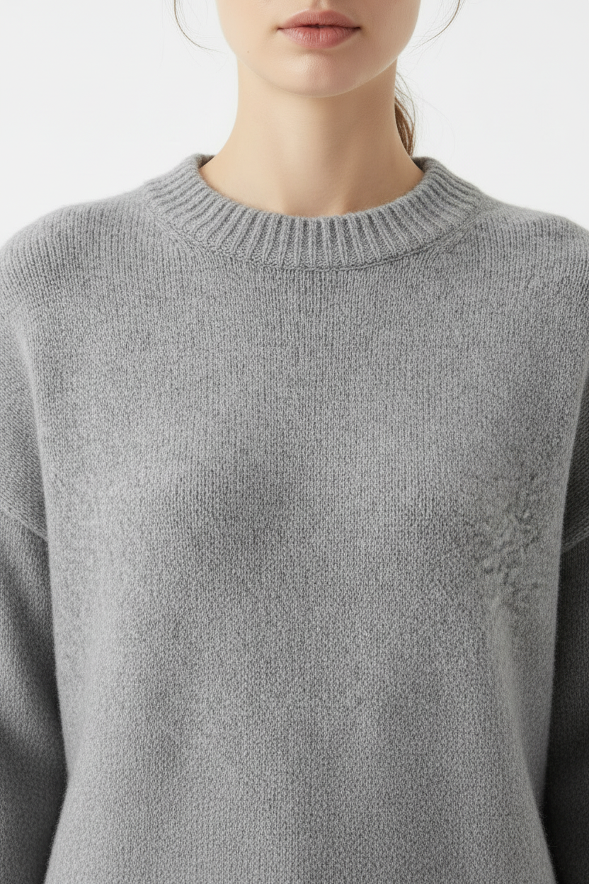 Womens | Frankie Cotton Oversized Crewneck Sweater | Grey