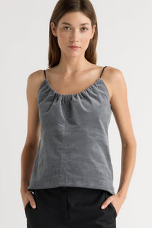 Renee | Nefferti Corduroy Ruched Cami in Size Extra Small