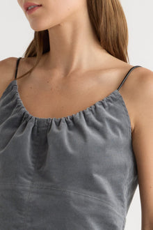 Renee | Nefferti Corduroy Ruched Cami in Size Extra Small